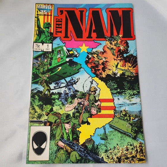 THE 'NAM #1 Marvel 25th Anniversary Comic Book Dec 1986 Vietnam War FN First OP - Picture 1 of 9